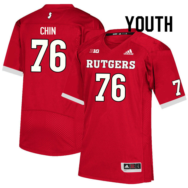 Youth #76 Dantae Chin Rutgers Scarlet Knights College Football Jerseys Sale-Scarlet
